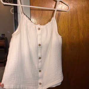 White Button up tank top